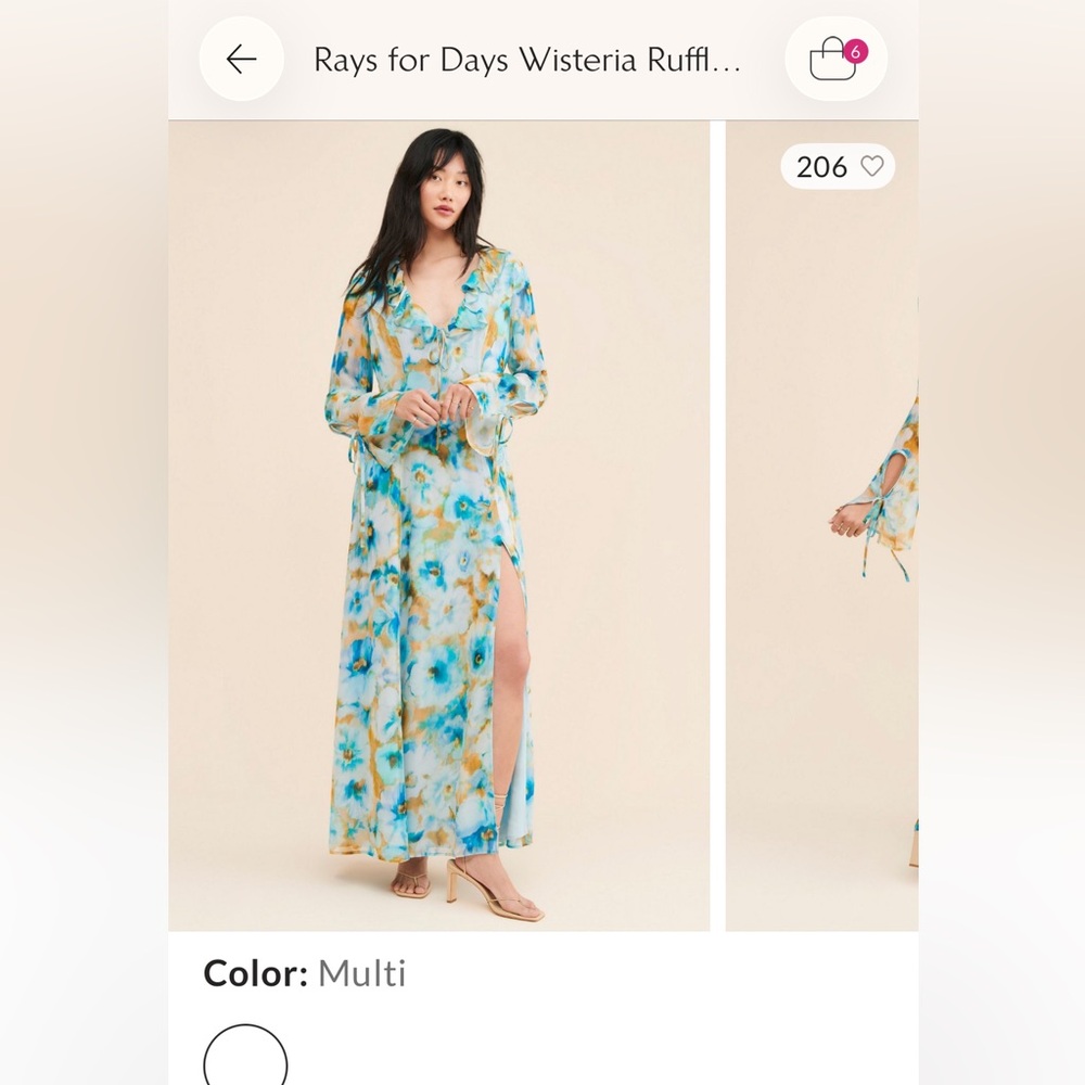 Rays for Days wisteria Floral Multi Maxi Dress with Side Slit 1x